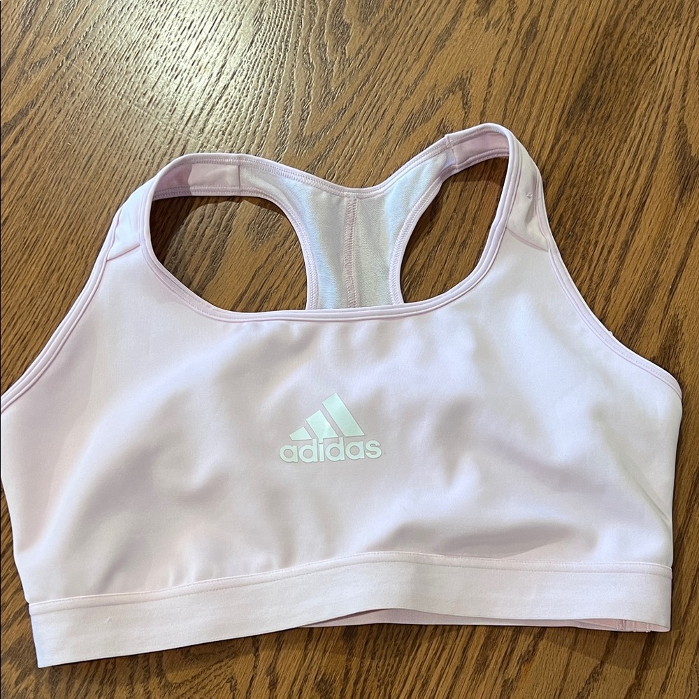 adidas Pale Pink Racerback Sports Bra